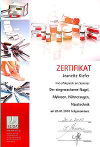 S&Uuml;DA GmbH - Seminar eingewachsene N&auml;gel, Mykosen, H&uuml;hneraugen, Nasstechnik